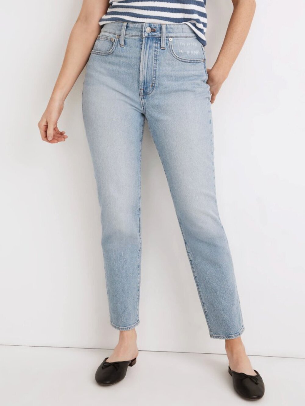 Madewell The Curvy Perfect Vintage Tapered High Rise Stretch Jean Light Blue, 25